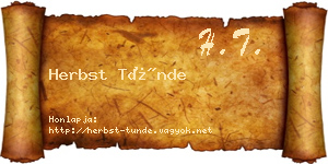 Herbst Tünde névjegykártya